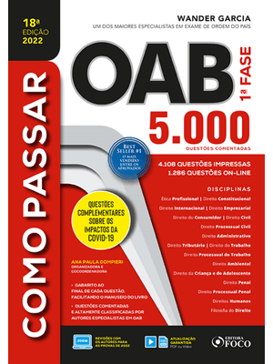 Como Passar na Oab - 1ª Fase - 5.000 Questões Comentadas - 18 ª Ed - 2022