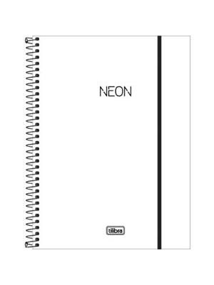 Caderno Espiral Universitario 1X1 - Neon Branco - 80 Folhas
