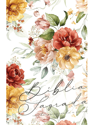 Bíblia Arc Floral Aquarela - Letra Gigante: com Harpa Avivada e Corinhos