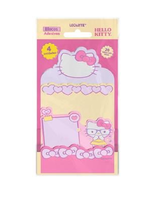 Bloco Adesivo Camadas Hello Kitty Blister C/ 4 Blocos 20F - 94101