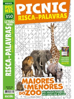 Picnic Risca Palavras - Letrão - Médio: 350 - Maiores e Menores do Zoo