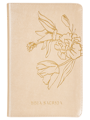 The Purpose Book: Bíblia Sagrada, A21, Capa Couro-Soft Bege, Flores