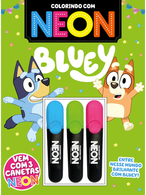 Bluey Colorindo com Neon