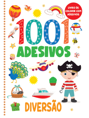 Livro de Colorir com Adesivos - 1001 Adesivos - Diversão
