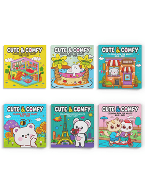 Coleção Cute & Comfy Extra - Kit com 6 Livros de Colorir Adulto