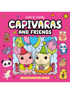 Cute & Comfy Coloring Book For Adults - Capivaras and Friends - Livro de Colorir Adulto