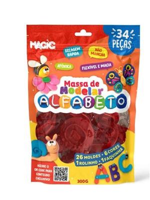 Massa Modelar C Moldes Alfabeto 34 Pecas