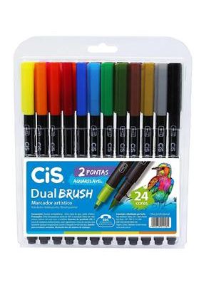 Caneta Marcador Cis Dual Brush 24 Cores - 58.0200