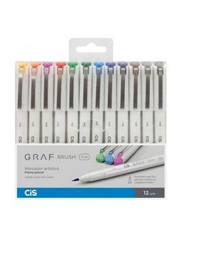 Marcador Cis Graf Brush Fine C/12 Cores - 59.9600