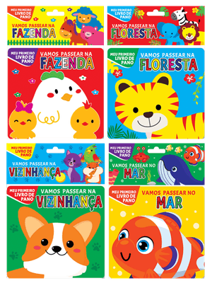 Coleção Livro de Pano 01 - Kit com 4 Livros de Pano