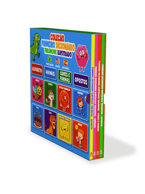 Coleção Primeiro Dicionário Trilíngue Ilustrado - Box com 4 Livrinhos