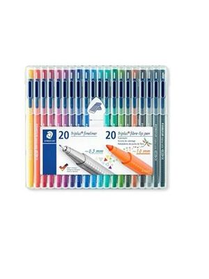Kit Mix &Match Fineliner Triplus & Color 40 Un -(20 Cores 0.3Mm + 20 Cores Hidrocor 1.00Mm) - 34 Sb4