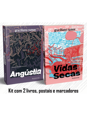 Graciliano Ramos – Vidas Secas + Angústia: Kit com 2 Livros, Postais e Marcadores