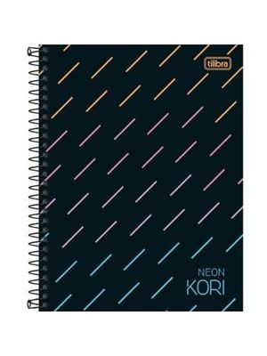 Caderno Capa Dura Colegial 1X1 - Neon Kori - 80 Folhas