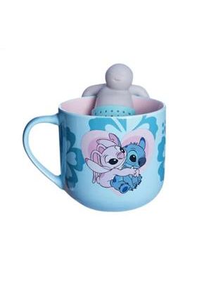 Caneca C/ Infusor Chá Stitch e Angel Namorados 350Ml - 10026382