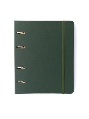 Caderno Criativo Argolado Office Duo Clássica Pautado & Pontado A5 Verde Oliva
