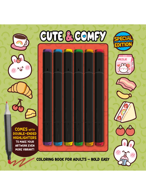 Cute & Comfy Coloring Book For Adults - Bold Easy - Special Edition - Livro de Colorir Adulto