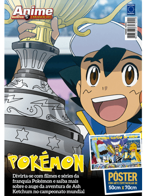 Pokémon - Arte a - Ash Ketchum Campeão Mundial - Superpôster Anime Invaders