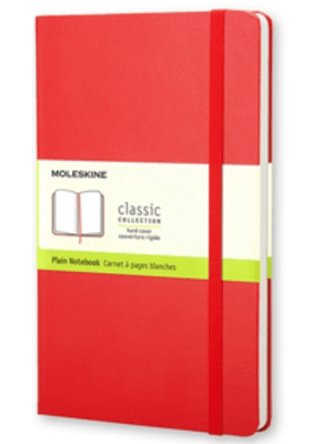 Caderno Clássico, Vermelho, Capa Dura, sem Pauta, de Bolso