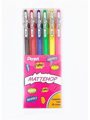 Caneta Gel Mattehop 1,0 Mm C/6 Cores | Kitmattehop-6
