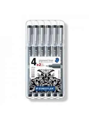 Caneta Pigment Liner Staedtler - Pack 4 + 2 Gratis - 308 Sb6p 04