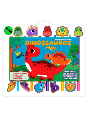 Dinossauros Brincando de Colorir
