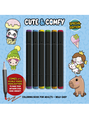 Cute & Comfy Coloring Book For Adults - Special Edition - Livro de Colorir Adulto