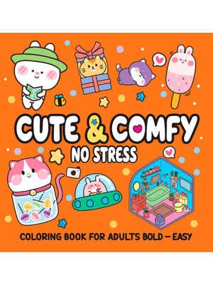Cute & Comfy Coloring Book For Adult Bold Easy - no Stress - Livro de Colorir Adulto
