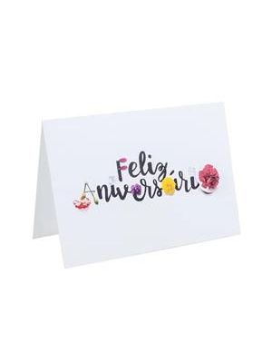 Cartão Floriografia Feliz Aniversario