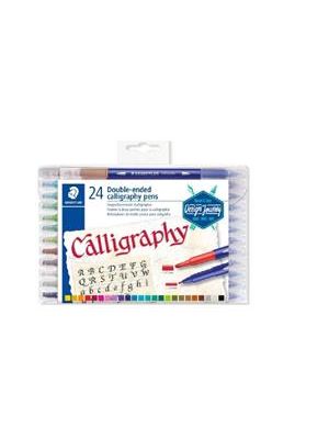 Caneta Calligraphy Staedtler Duo - Ponta Dupla Chanfrada 3.5Mm e 2.0Mm C/24 Cores -3005 Tb24