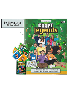 Álbum Oficial Craft Legends + 10 Envelopes de Figurinhas