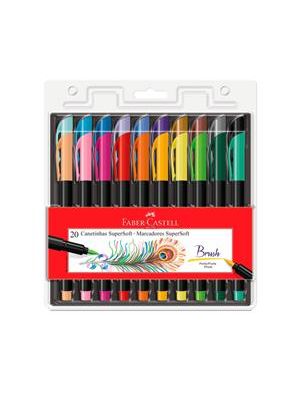Caneta Hidrográfica Supersoft Brush - 20 Cores - 15.0720Soft