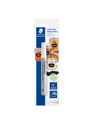 Marcador Giz Líquido 2,4 Mm Lumocolor Chalk Marker 344 Blister Branco - 344-0 Bk