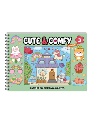 Cute & Comfy Super Extra - Livro de Colorir Adulto - Capa Dura Holográfica