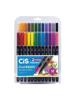 Caneta Marcador Dual Brush Aquarelável 48 Cores - 70.3500