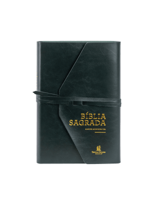 Bíblia Acf: Letra Grande com Fechamento em Tira, Courosoft Verde Artesanal, Leitura Perfeita: Almeid