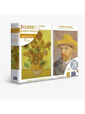 Quebra-Cabeça 1000 Peças Combo Vincent Van Gogh: Girassóis e Retrato