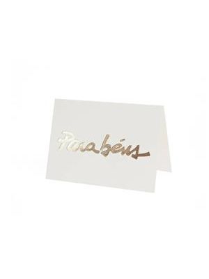 Cartão Mini Fabriano Parabens Creme