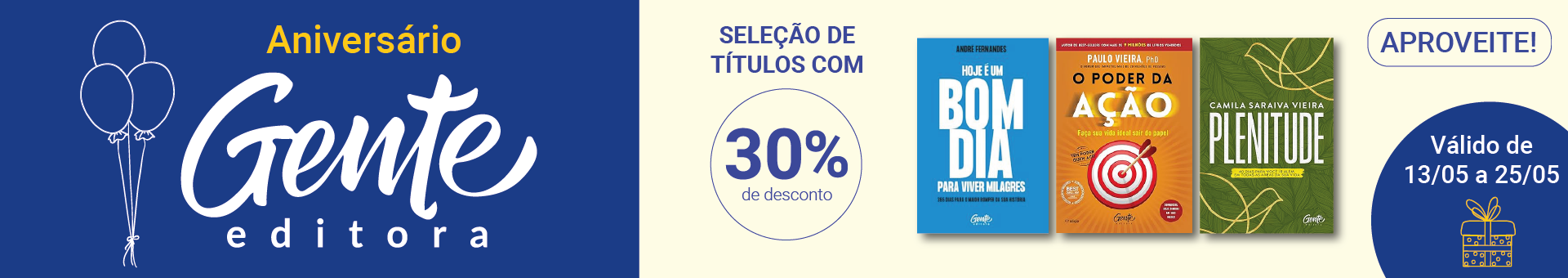 Divulgação da ação de aniversário da Editora  Gente